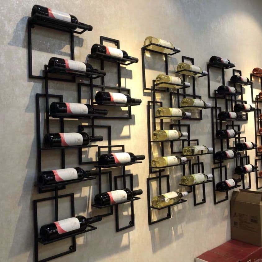 Bar European-style Wall-mounted Iron Wine Bottle Rack Creative Simple Wine Rack Wall-mounted Wine Rack for Home