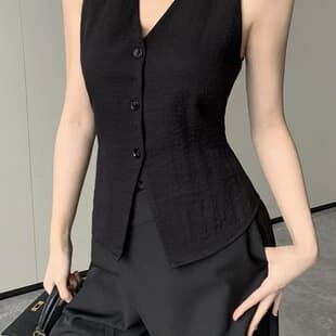 Slim Fit Fashionable New Season Elegant Vest Vest Women Summer French Vintage 2026 Sleeveless Top Outer Wear Design