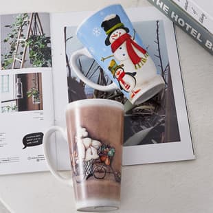 Ceramic Mug No.1 Large Funnel Full Print Pattern Coffee Water Cup Large Capacity Custom Color Decal Mug