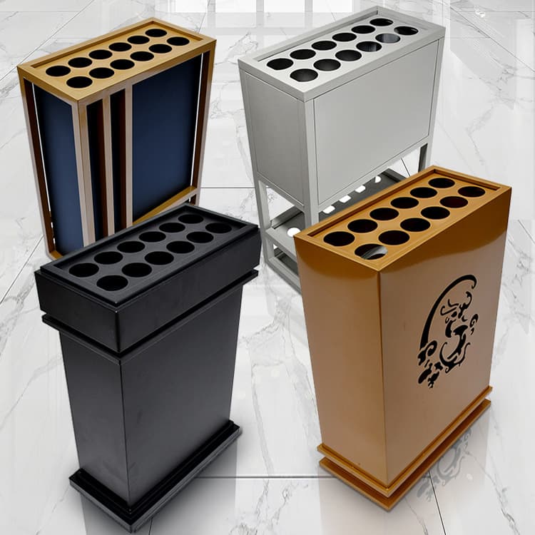 Painted umbrella stand for hotel lobbies, umbrella storage bucket, sales office welcome umbrella holder, logo printing available for units