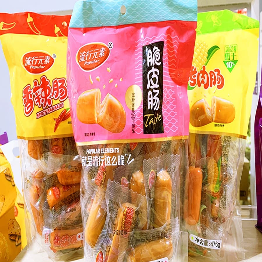 Crispy Skin Sausage, Spicy Sausage, Corn Grilled Sausage, Instant Noodle Companion, Snack Food, Cured Sausage with Marinated Egg, Wei Yi