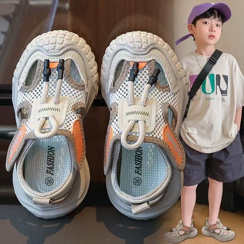 Boys' Sandals Summer 2026 New Hollow Soft Sole Children's Single Mesh Shoes Lightweight Breathable Sports Sandals