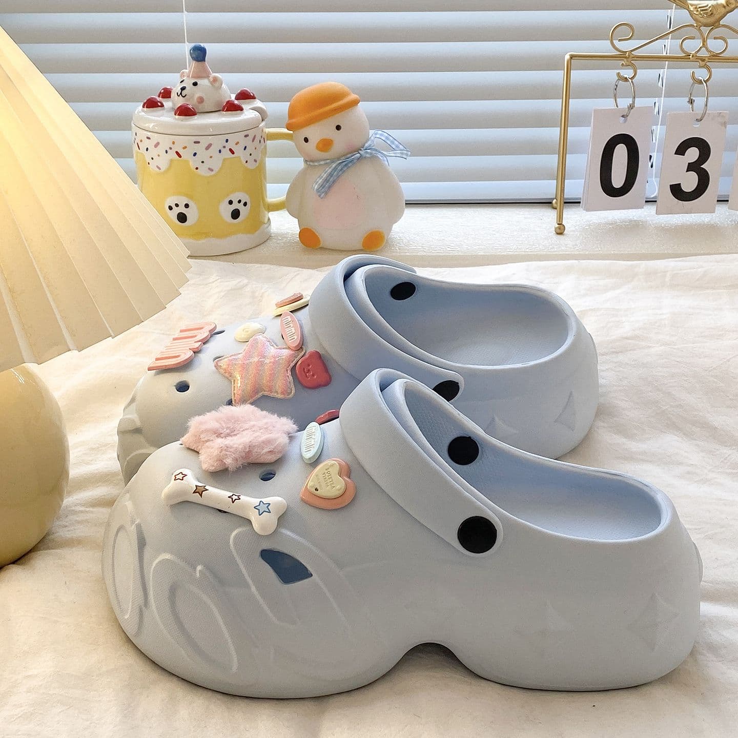 Women's DIY Chunky Sandals Summer Casual EVA Thick Sole Elevator Slip-on Toe-covered Clogs for Commute