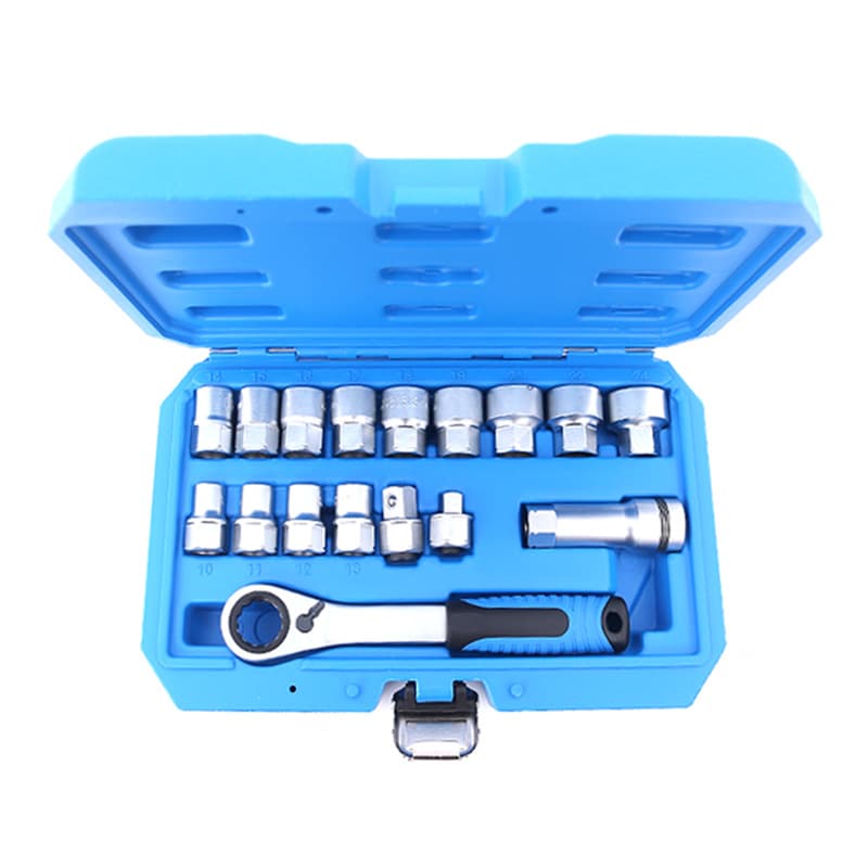 17-Piece Pass-Through Ratchet Socket Set, Multi-Function Pass-Through Socket, 12-Point Pass-Through Socket, Disassembly Tool