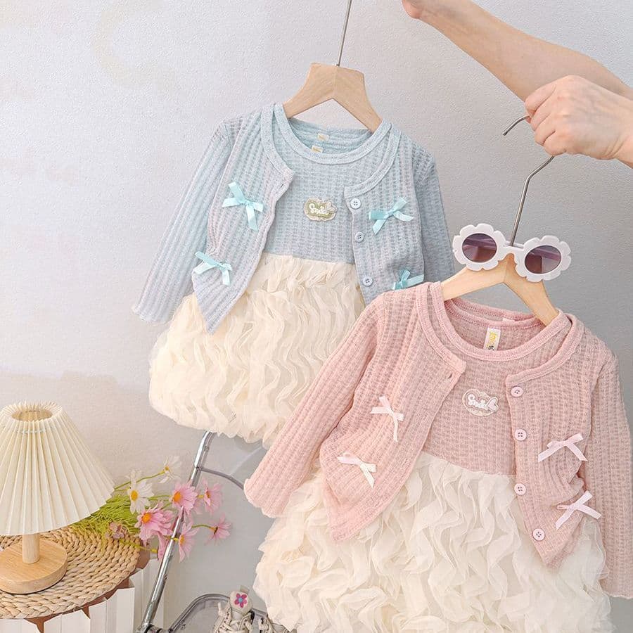 Baby Girl Autumn Two-Piece Set 2026 New Girls' Cardigan Children's Fashionable Princess Baby New Dress Set