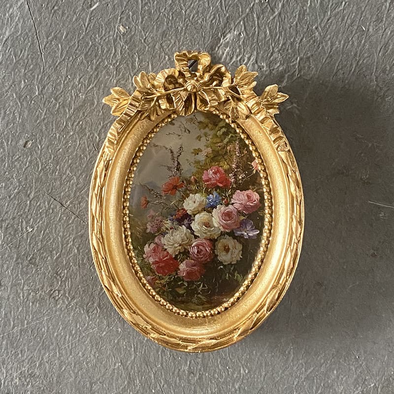 European American Retro Small Photo Frame Wall Hanging Picture Frame Gold Resin Wall-Mounted Living Room Soft Decorative Ornament