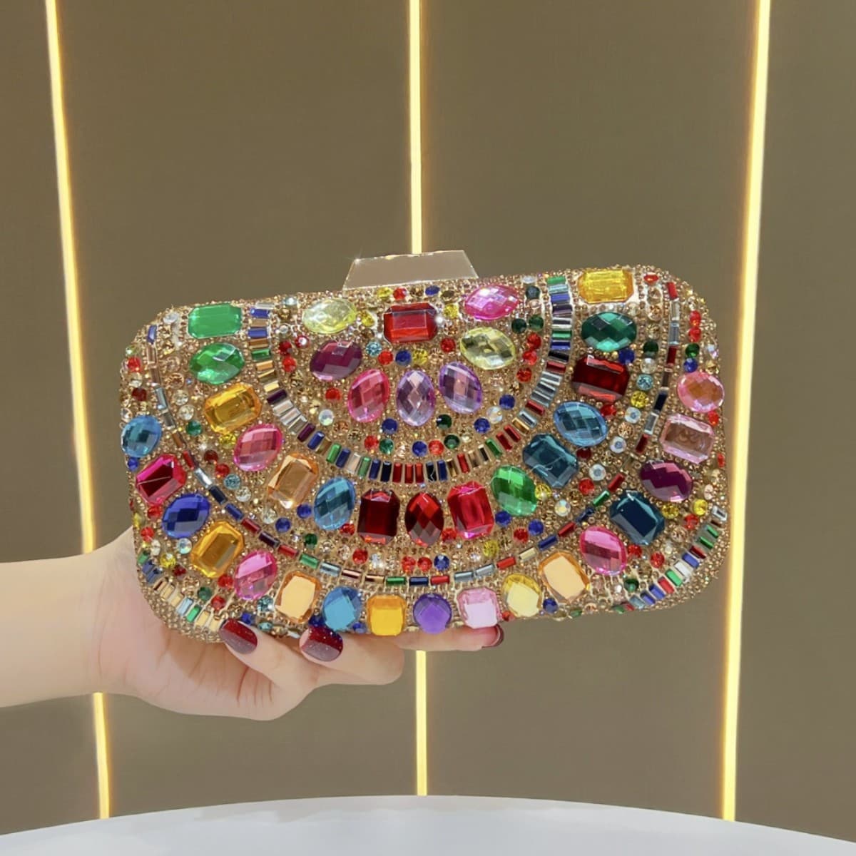 New retro high-end clutch bag chain handbag handbag women's clutch bag diamond luxury ladies evening bag