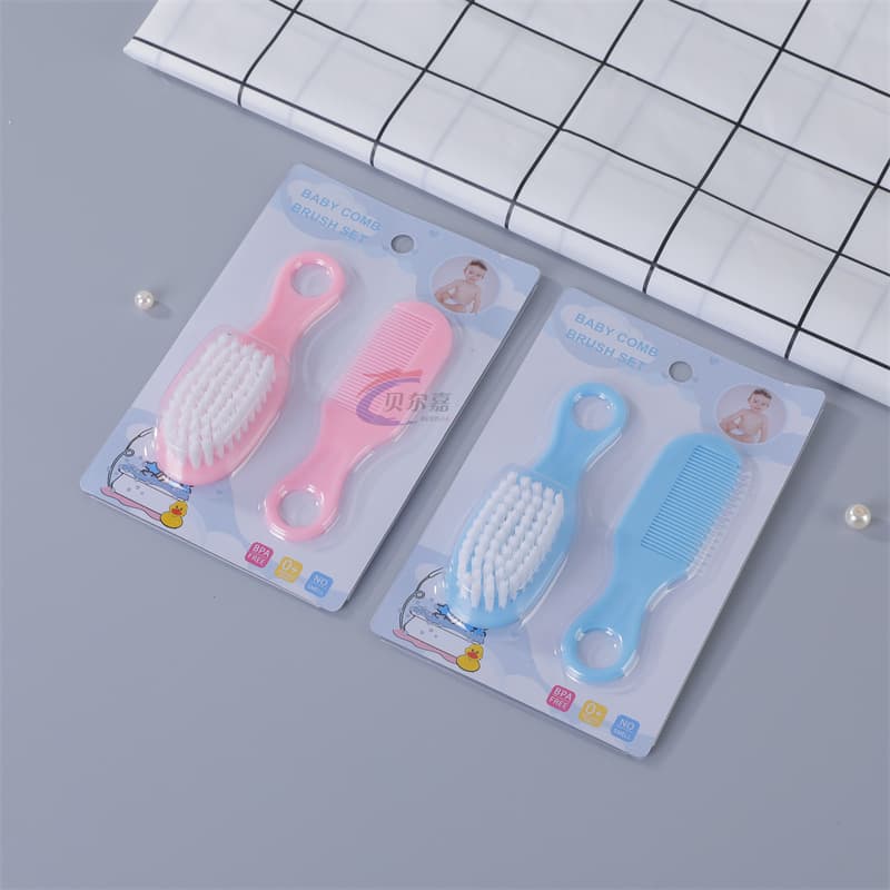 Baby comb set for toddlers, boys and girls, special fetal hair comb that does not hurt hair, soft bristle brush, plastic comb wholesale