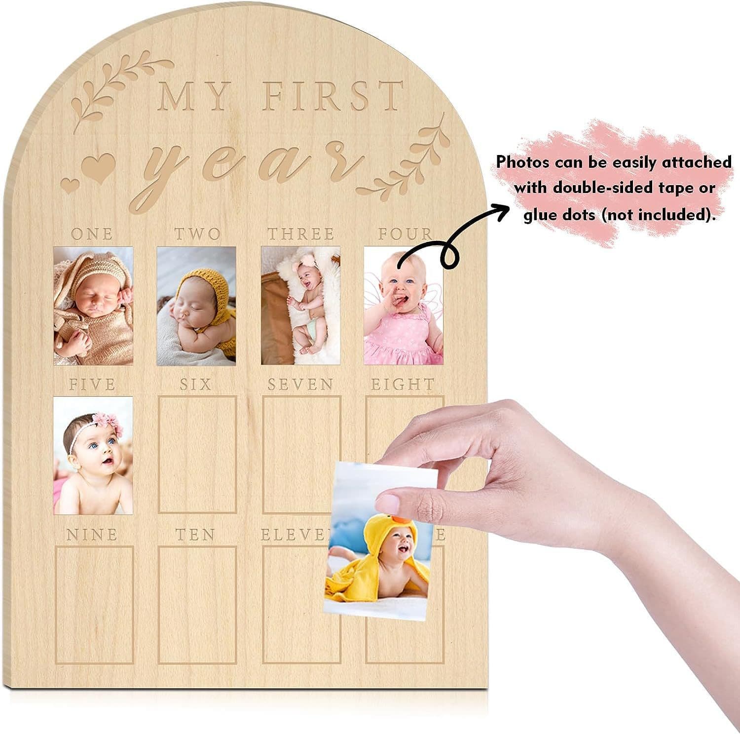 Home Decor Wooden Photo Frame Children's Growth Milestone Baby Photo Decoration Ornament Memorial Frame Family Decor Item