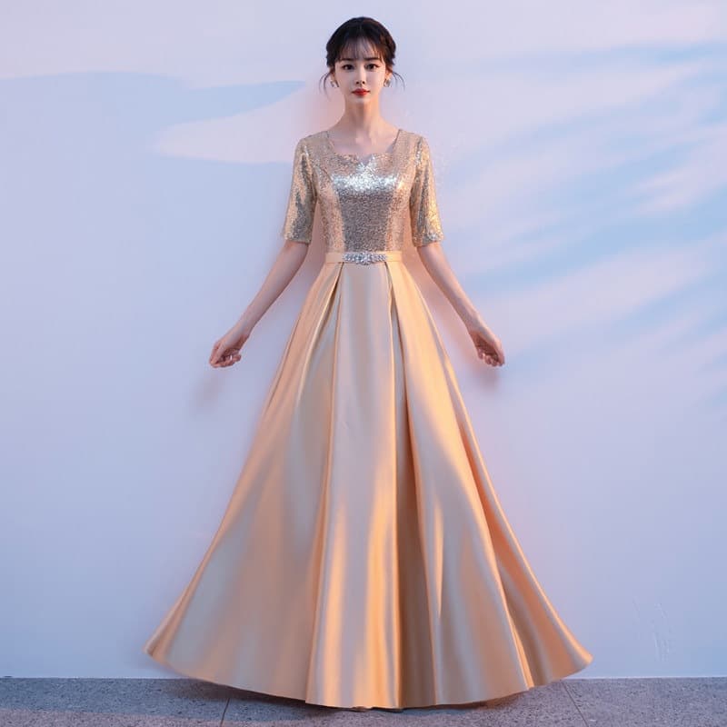 2026 New Adult Choir Performance Dress Conductor Suit Red Song Competition Host Long Dress Performance Outfit