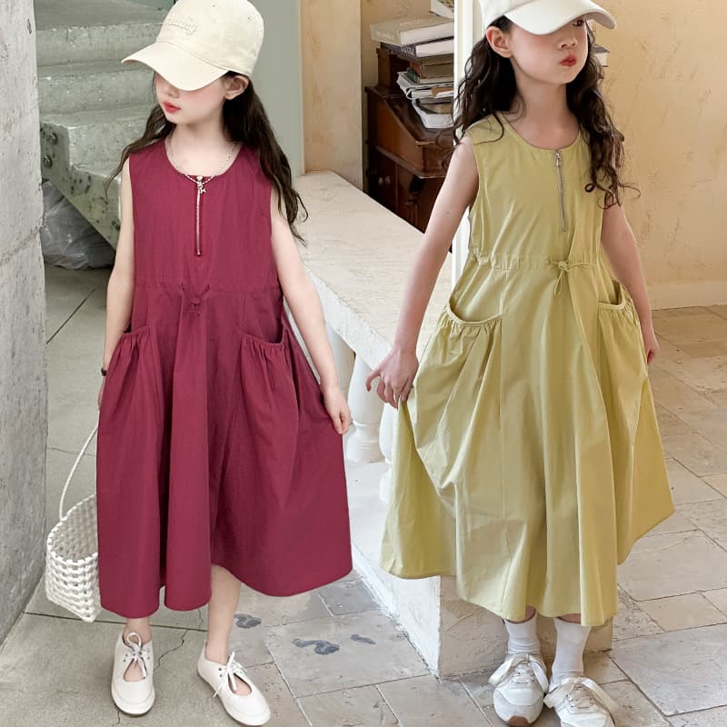 Girls Summer Dress Thin Vest Dress Cotton Fabric for Older Girls Children Princess Dress