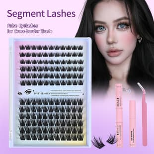 Cross-Border Thick European-American False Lashes Segmented Lashes Curled Single Cluster Fluffy Lashes False Lashes Foreign Trade Wholesale Factory