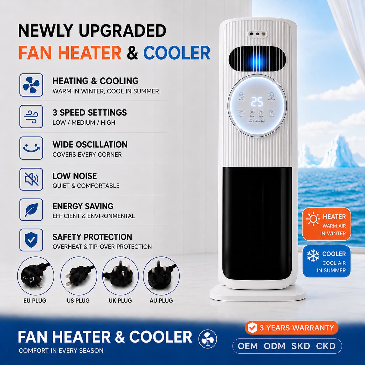 Dual-Mode Air Cooler Fan for Home, Quiet Cooling Fan, Small Evaporative Air Conditioner for Bedroom
