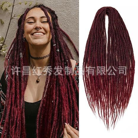 24-inch Straight Root Dreadlock, Reggae, Hip-Hop, Bohemian Style Synthetic Fiber Wig, Dreadlock