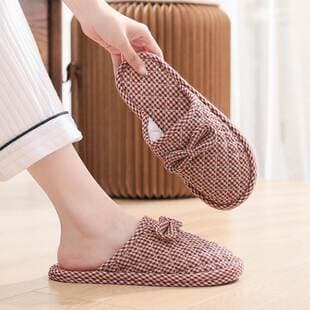 New handmade slippers granular soft sole cloth sole cotton slippers women's wood floor four-season couple cotton slippers custom small orders