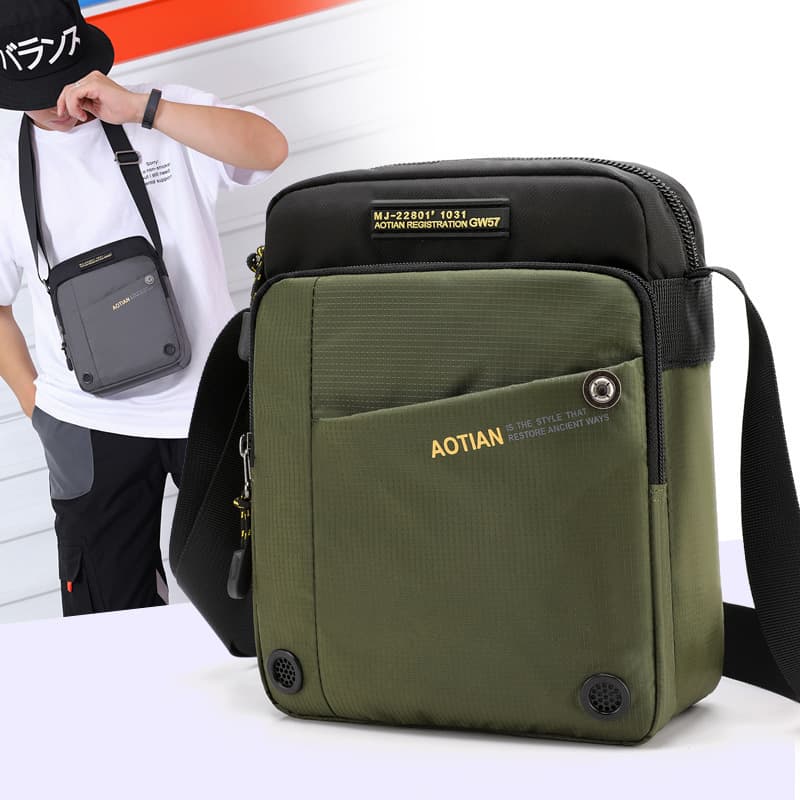 Aotian 2019 Men's New Style Crossbody Bag Trendy Sling Bag Outdoor Waterproof Casual Personality Bag for Men