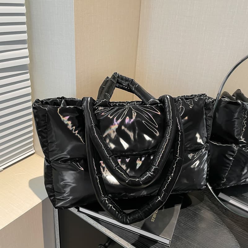 New Winter Underarm Bag Large Capacity Soft Padded Puffer Down Bag Versatile Shoulder Handbag Tote Bag for Women