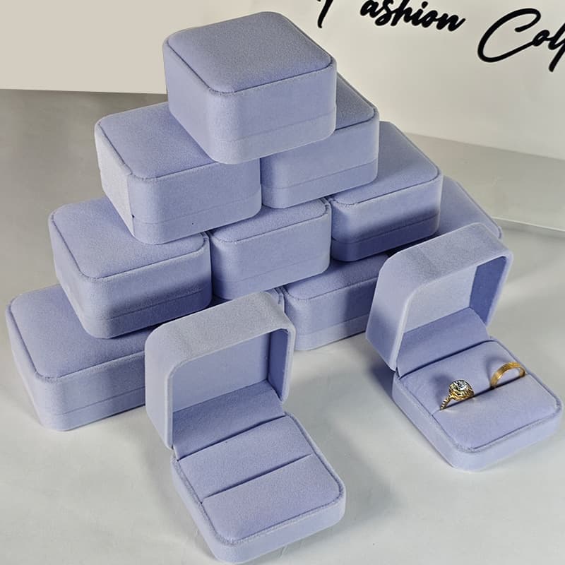 In Stock Round Corner Velvet Box Couple Ring Box Earring Box Jewelry Box Storage Box Gift Box