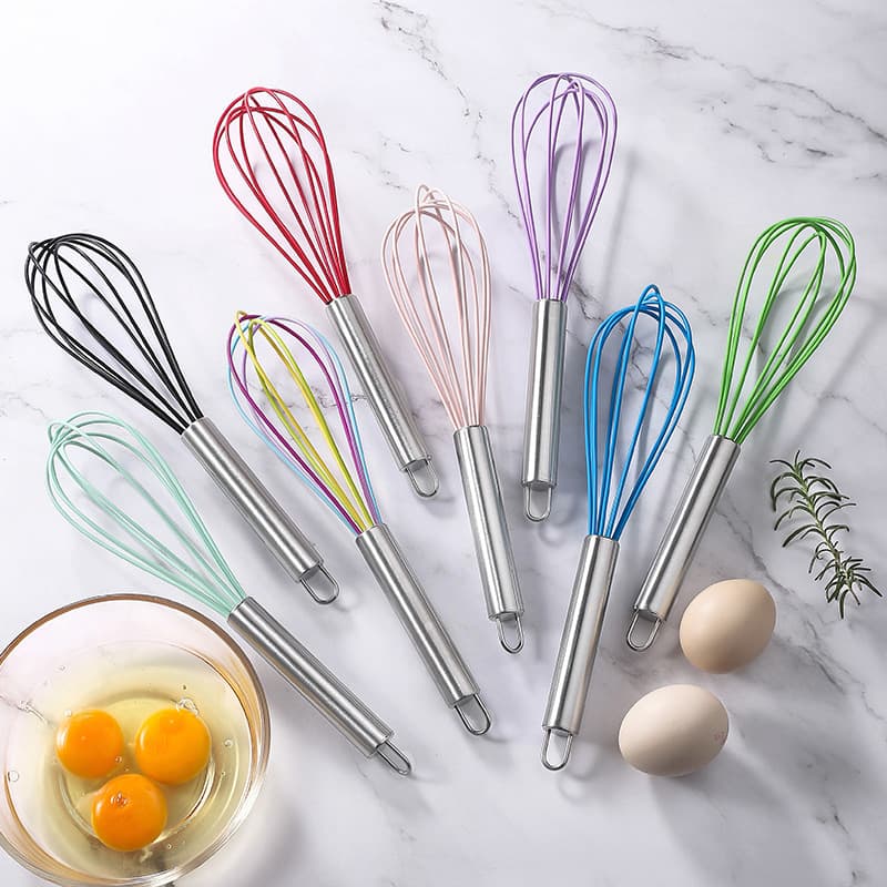 Manual Stainless Steel Handle Silicone Multi-Purpose Whisk Cake Cream Whipper Handheld Mixer Baking Tool