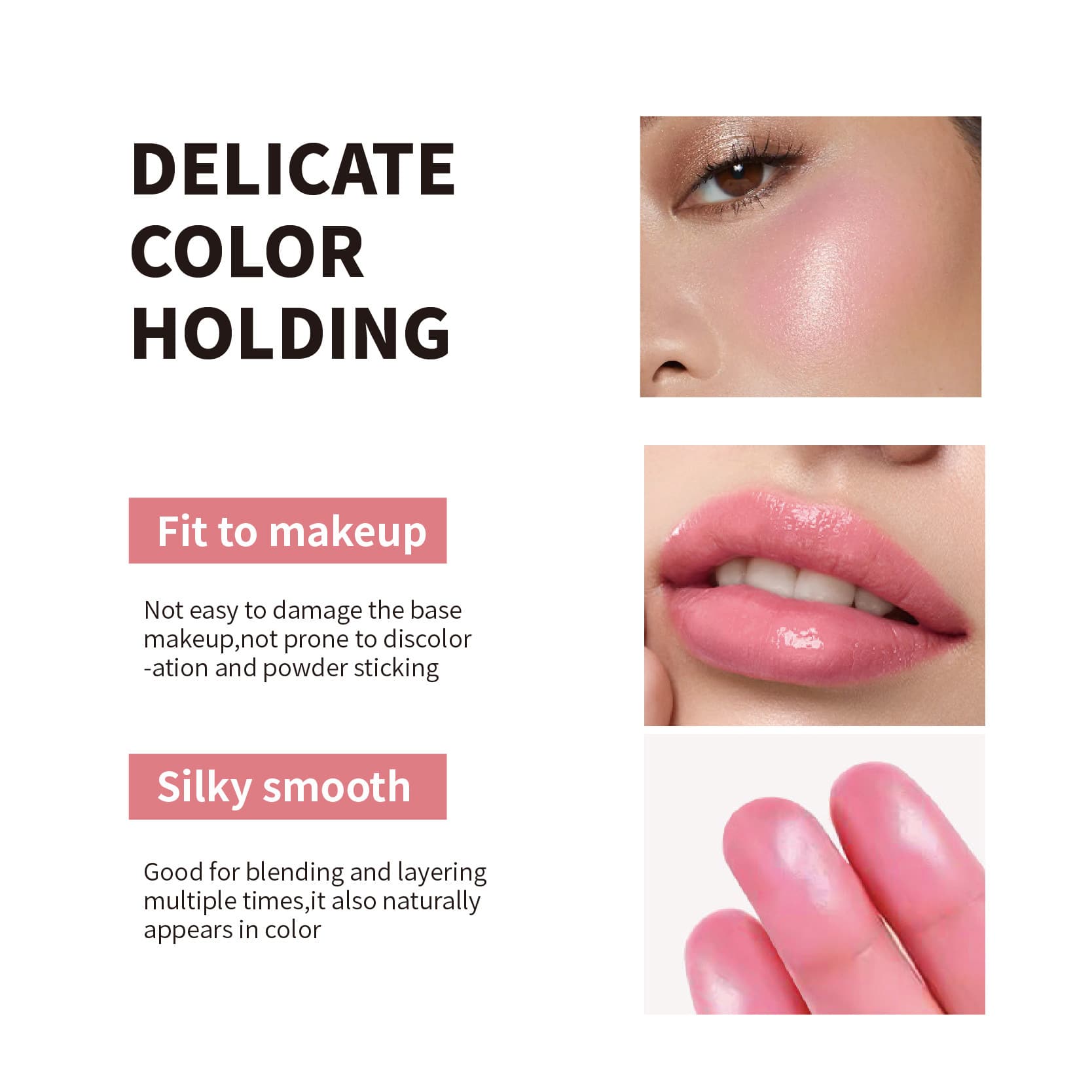 Kailinya Single-Color Color-Changing Blush for Eyes and Cheeks, Natural Long-Lasting Teen Color-Changing Blush Cream, Cross-Border Export