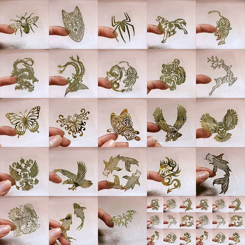 Factory Dragon Phoenix Fortune Kylin Resin Phone Case DIY Accessories Metal Sticker Computer Decorative Sticker Car Sticker