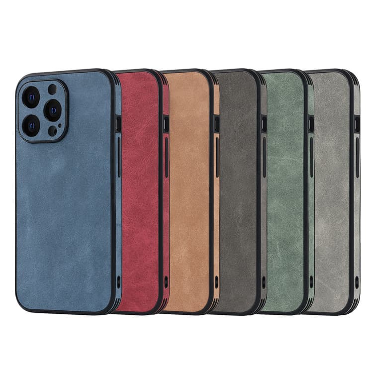 Suede Leather Case for iPhone 13 Pro Max, iPhone 14, Lambskin Leather 12 Leather Case, 14 Pro Lens, Mini