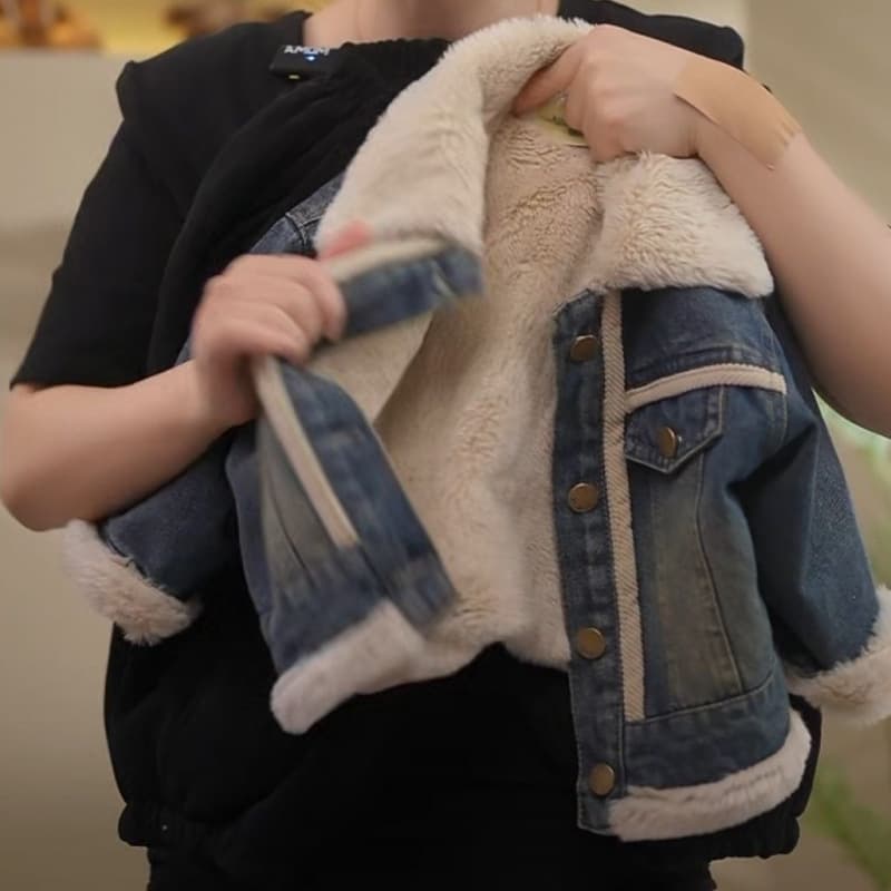 Boys' Autumn and Winter Jacket, Toddler and Kids Denim Lined Thick Coat, Parka Outerwear Trendy