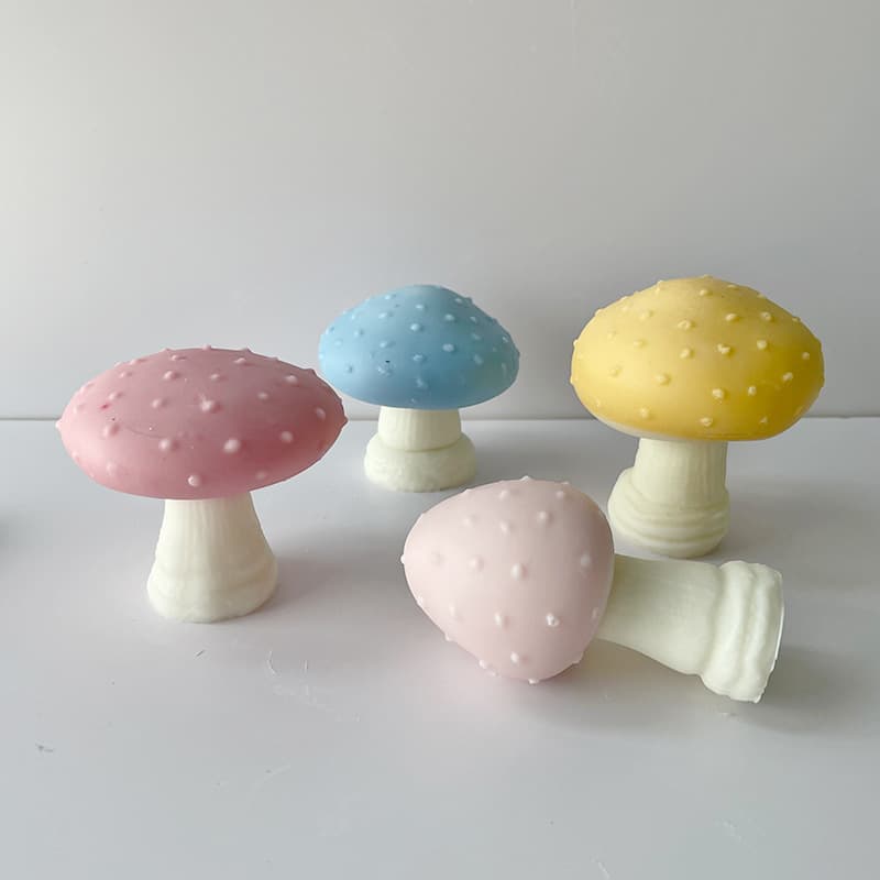 Stereo Mushroom Candle Silicone Mold DIY Handmade Soap Gypsum Aromatherapy Candle Expanded Fragrant Stone with Hand Gift Abrasives