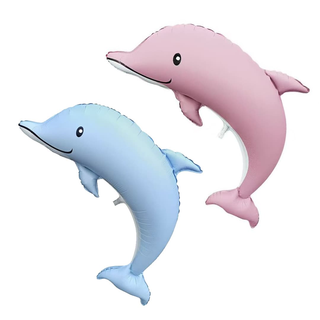 New ins style ocean theme matte frosted dolphin balloon cartoon aluminum film balloon children's birthday balloon