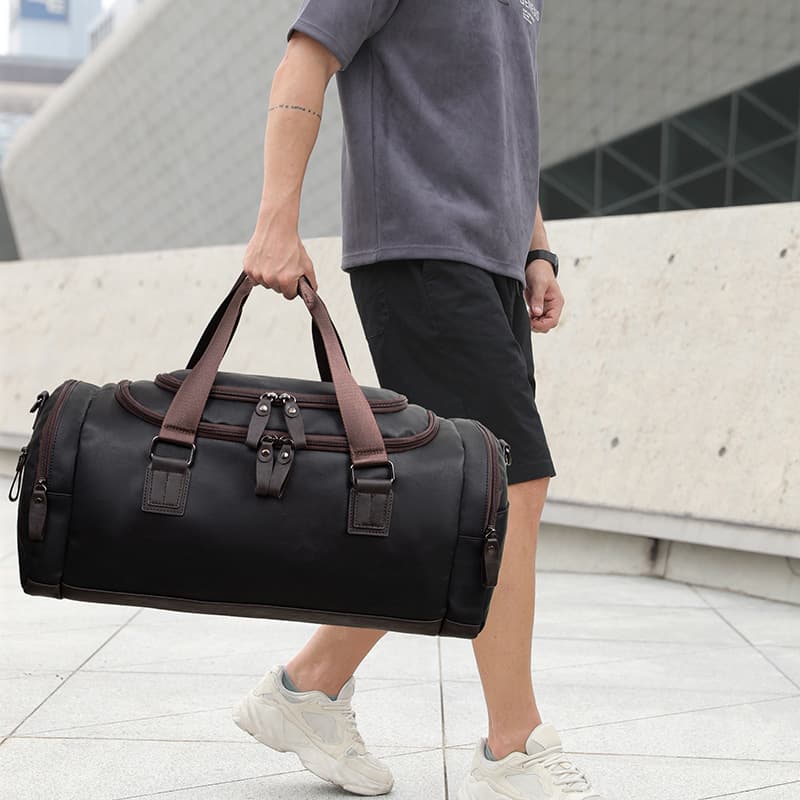 Manufacturer makes men's fitness bag handbag PU large capacity single shoulder crossbody travel bag dopamine new style