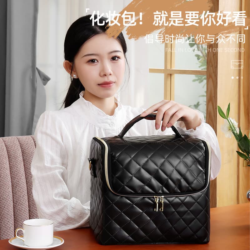 Large Capacity Multi-Layer Professional Makeup Bag Handbag Nail Art Tool Kit Waterproof Unisex Daily Use Cosmetic Bag