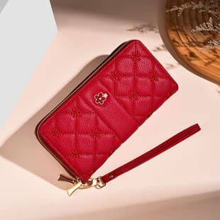 Women's Wallet Double Zipper Purse Korean Style Large Capacity Diamond Pattern Card Holder New Long Clutch Bag