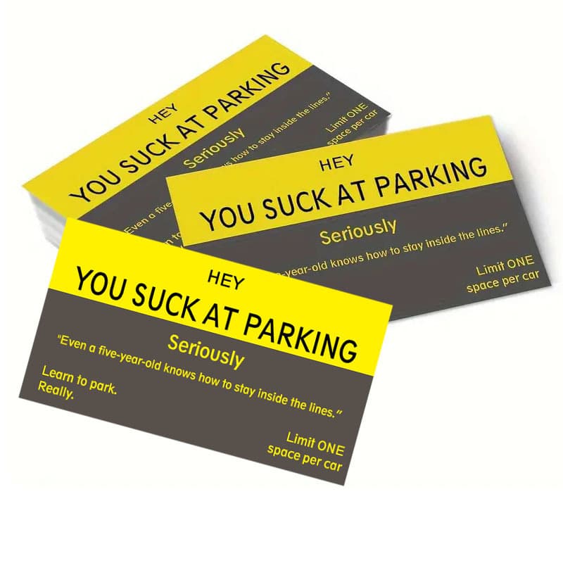 Funny Parking Card, Violation, Warning Parking, Learn to Park
