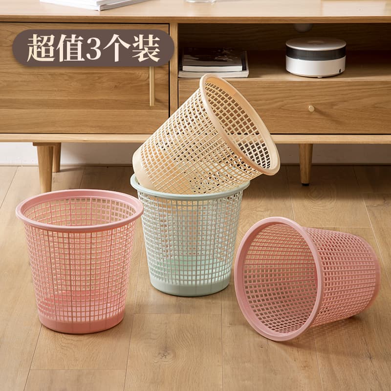 Large Capacity Trash Can for Home Use in Living Room, Bedroom, Kitchen, Toilet, and Bathroom, Office-Sized with Pressure Ring Wastebasket
