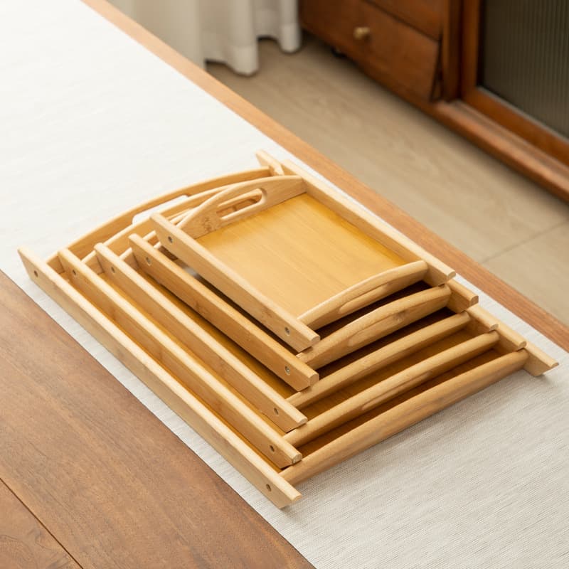 Bamboo Wood Tray Solid Wood Rectangular Tea Tray Cup Tray Japanese Style Bread Snack Wood Tray BBQ Tray