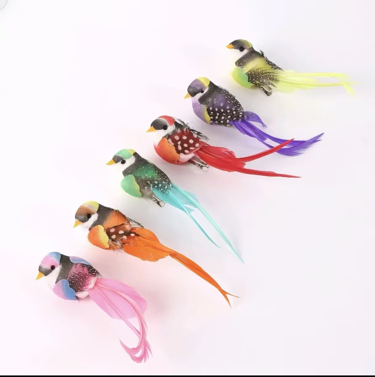 Feather Bird Ornament Green Plant Courtyard Pastoral Decoration Home Decor Prop Photography Simulation Bird Courtyard Green Plant