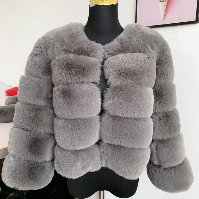 Haining Fur Wholesale Autumn/Winter New Warm Casual Patchwork Women's Faux Fox Fur Coat