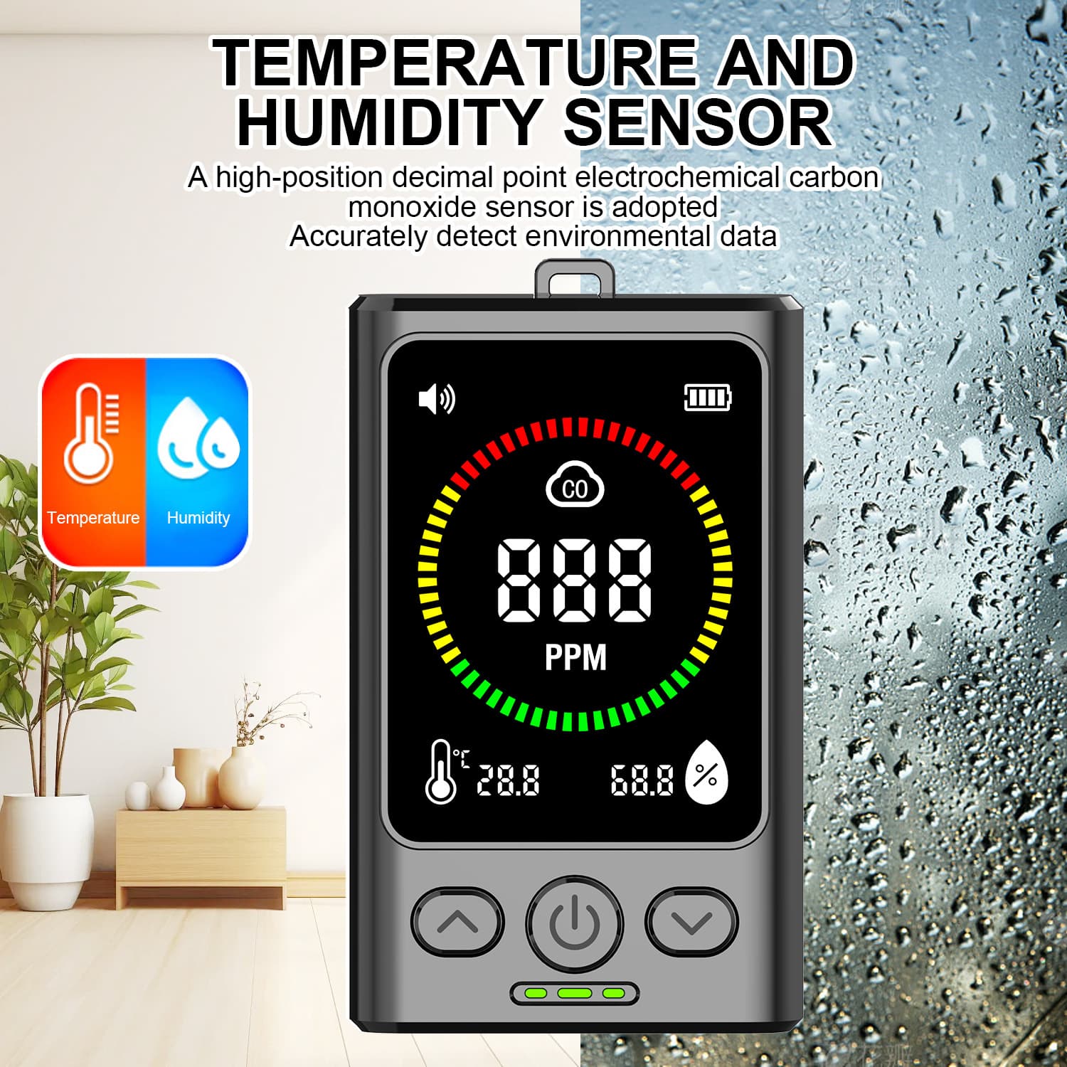 Cross-border Carbon Monoxide Detector, Air Quality Tester 3-in-1, Home Outdoor Gas Alarm Wholesale