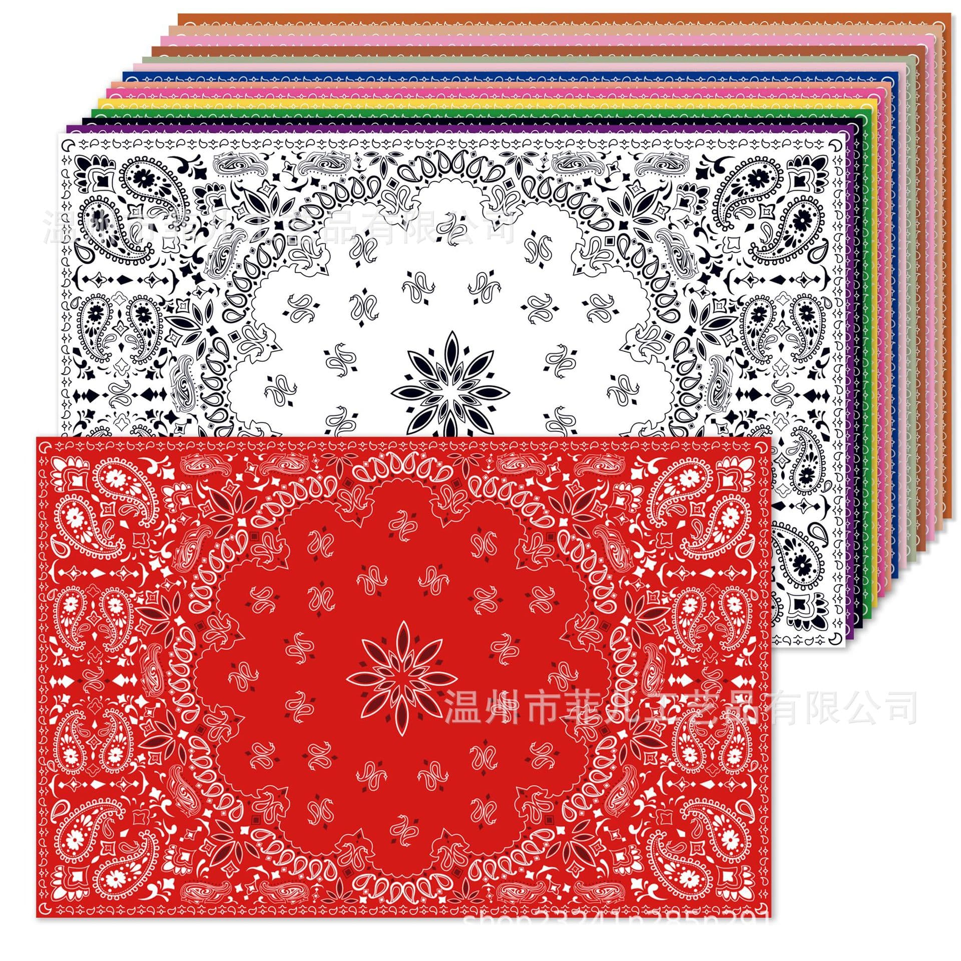 CA055 Cashew Flower Square Placemat Holiday Party Decoration Tableware Chinese Pattern Decoration Disposable Placemat