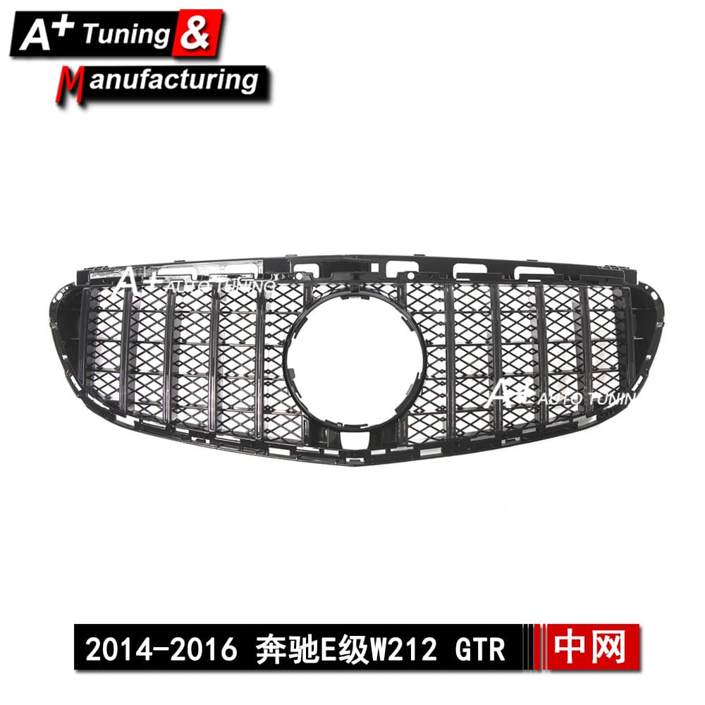 For Mercedes-Benz E-Class W212 2014-2016 GTR Style Black Grille with Mesh E350
