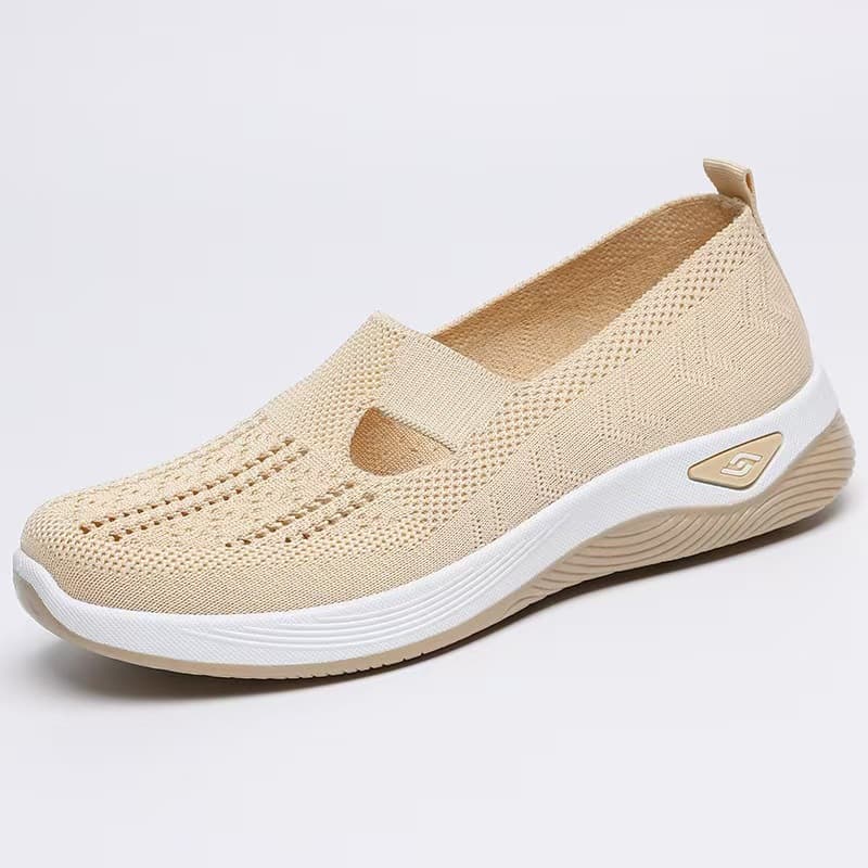 Women's Autumn Breathable Soft Sole Slip-On Shoes for Elderly Mothers, Canvas Shoes, TEMU Cross-Border Large Size Women's Shoes