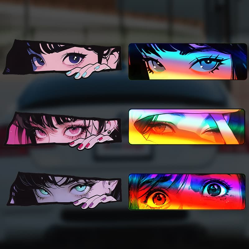 Anime Eye Kill Laser Car Sticker JDM Body Scratch Cover Computer Case Decal Sticker