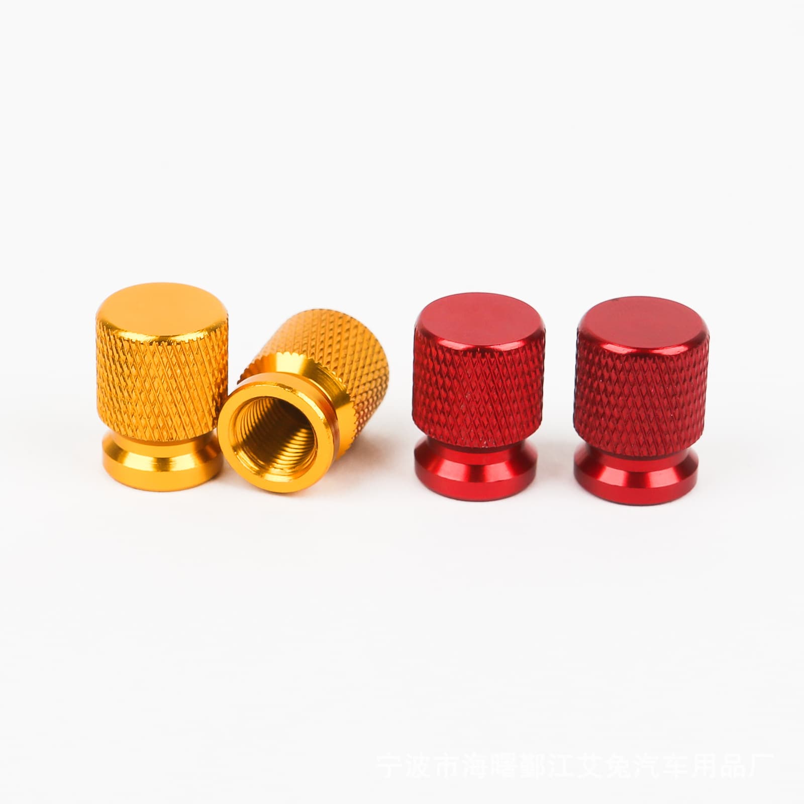 12mm Laser-Engravable Aluminum Tire Dust Valve Stem Caps with Knurled Pattern