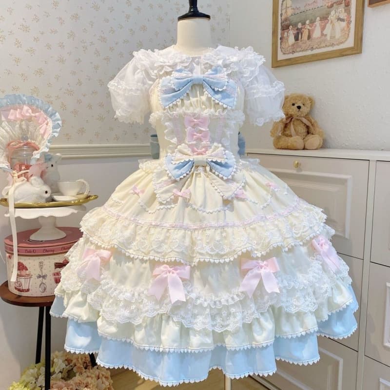 ~White Sugar Girl Original Design Lolita Dress Cute JSK Suspender Dress Summer Southeast Asian Chinese Style