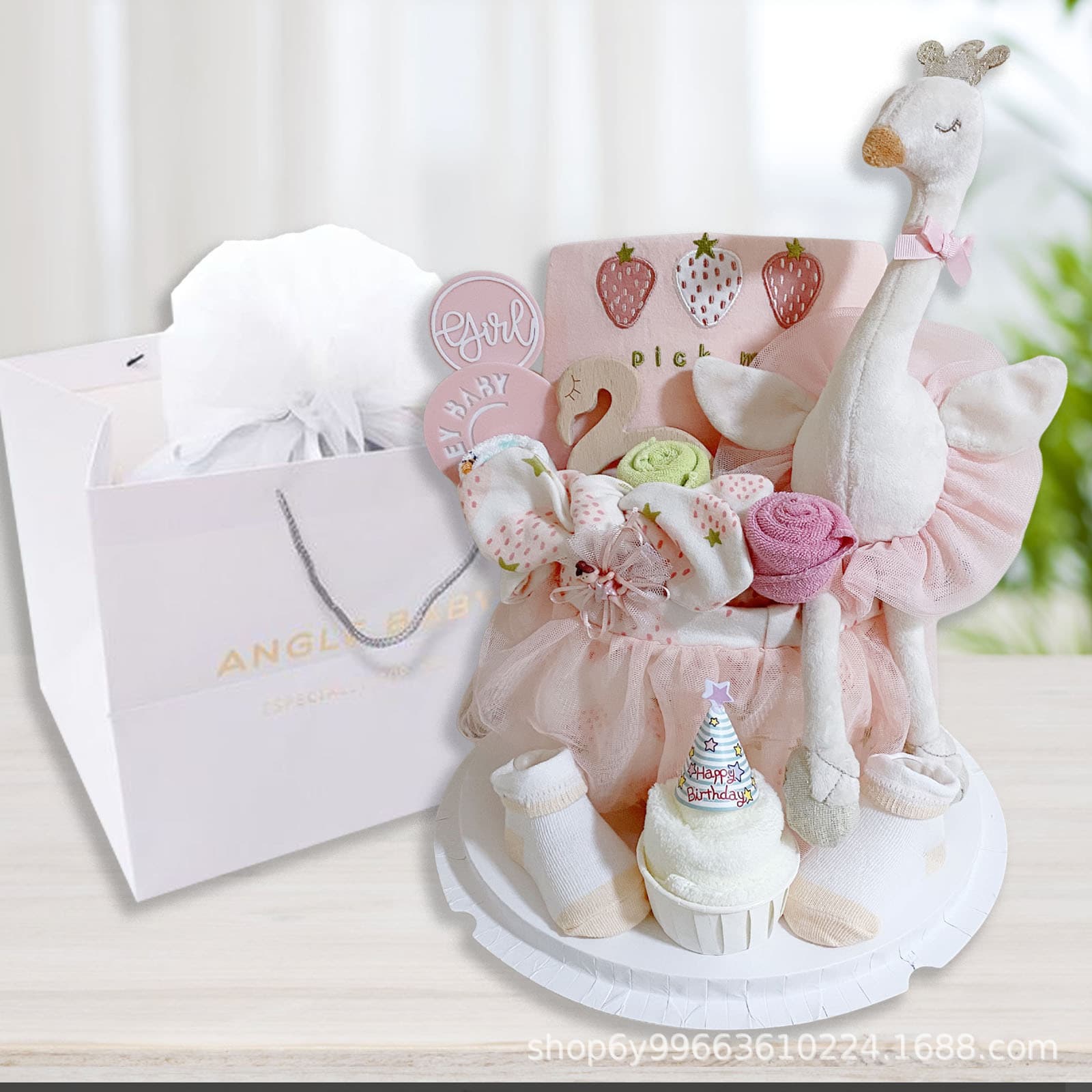 Baby Gift Box Creative Cake Shape Pure Cotton Newborn Set Newborn Full Moon Supplies Baby Boy Meeting Gift Package