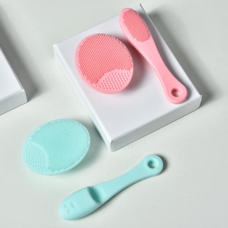 Blackhead removal silicone finger facial brush set with soft bristles for nasal and deep cleansing