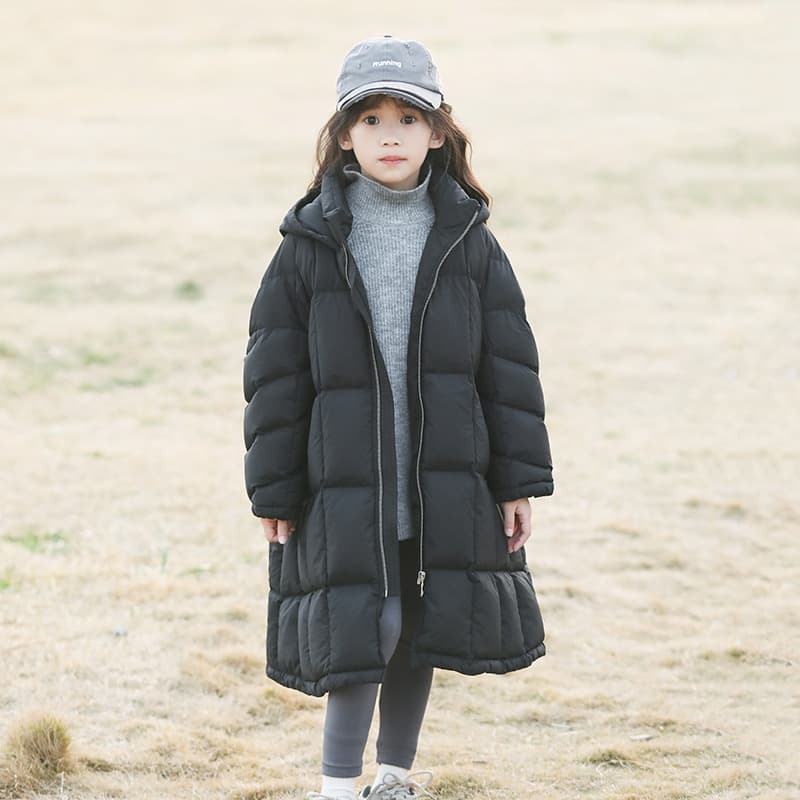 Kids Down Jacket Girls Mid-Length 2024 Winter New Thickened Small Medium Large Kids Baby Parent-Child 23267