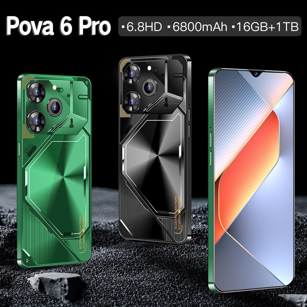 6.3 Inch Cross-Border Phone Pova 6 Pro HD 2+16 In-Cell Screen Android Smartphone Factory Wholesale