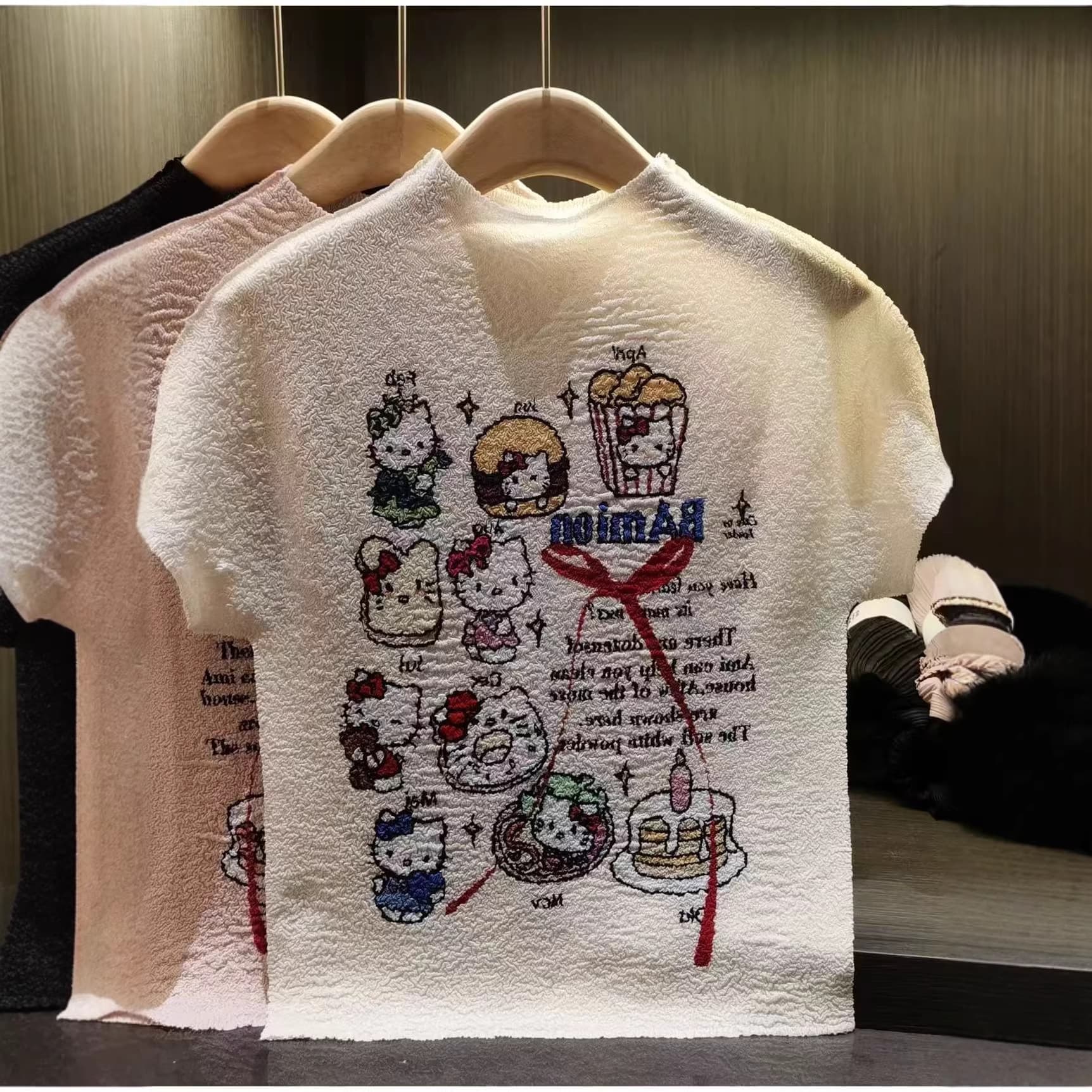 hello kitty cartoon fashion versatile print 2026 spring short-sleeved T-shirt women's loose casual genuine authorized
