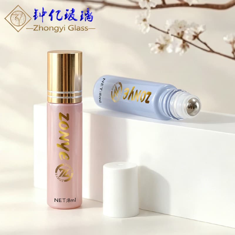 8ml Roller Ball Bottle Clear Roll-On Bottle Colored Glass Massage Essential Oil Bottle Cosmetic Perfume Refill Bottle Wholesale